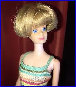 Vintage American Girl Barbie Midge in Original Striped Swim Suit marked Japan