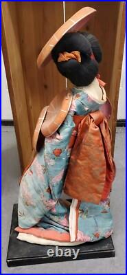 Vintage Antique Japanese Doll Kimono Geisha Large 24 in Shipping Crate
