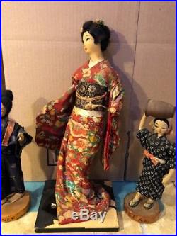 Vintage Asian Japanese Doll Shuri Woman's Handicraft Club Okinawa onLacquer Base
