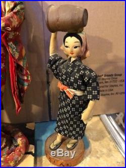 Vintage Asian Japanese Doll Shuri Woman's Handicraft Club Okinawa onLacquer Base