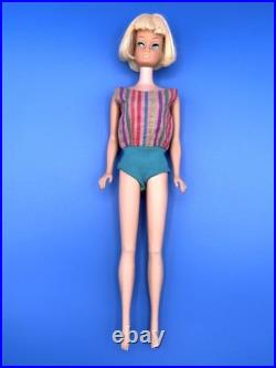 Vintage BARBIE Doll PALE BLONDE AMERICAN GIRL 1965 Bendable Legs Orig Swimsuit