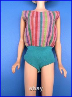 Vintage BARBIE Doll PALE BLONDE AMERICAN GIRL 1965 Bendable Legs Orig Swimsuit