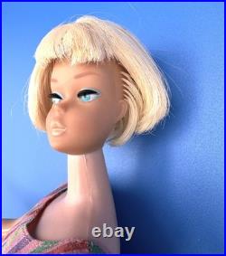 Vintage BARBIE Doll PALE BLONDE AMERICAN GIRL 1965 Bendable Legs Orig Swimsuit