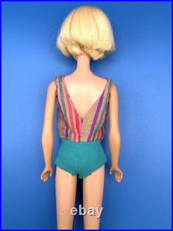 Vintage BARBIE Doll PALE BLONDE AMERICAN GIRL 1965 Bendable Legs Orig Swimsuit