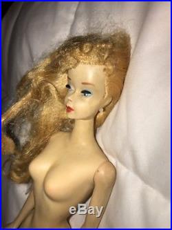 Vintage Barbie 1958 Japan Blonde Hair Blue Eyes Vogue Dress Nude Ponytail Euc