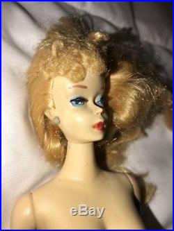 Vintage Barbie 1958 Japan Blonde Hair Blue Eyes Vogue Dress Nude Ponytail Euc