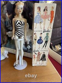 Vintage Barbie 1960 PONYTAIL DOLL #850 Issue #3 IVORY BODY Original Ss & Access