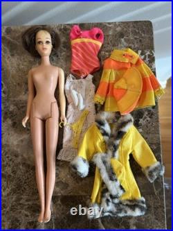 Vintage Barbie 1960s Cousin Francie Brunette Short Flip TNT & Clothes