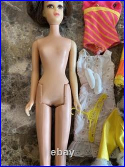 Vintage Barbie 1960s Cousin Francie Brunette Short Flip TNT & Clothes