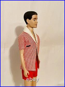 Vintage Barbie 1961 Brunette Flocked Hair Ken Doll 0750 Mattel Japan