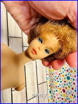 Vintage Barbie 1962 Midge Red Ginger Bubble Cut Doll Japan Blue Eyes Coral Lips