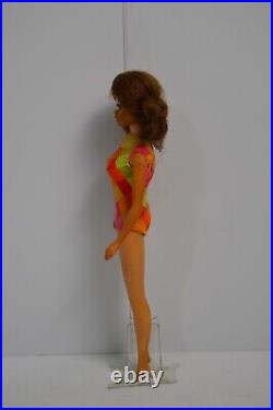 Vintage Barbie 1966 Twist'N Turn #1160 Brunette Rooted Eyelashes Japan WithSuit