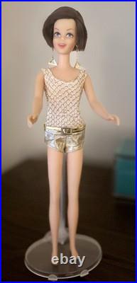 Vintage Barbie 1967 Casey MOD Doll #1180 Brunette Withswimsuit and earrings