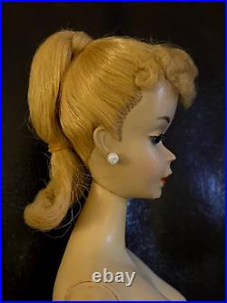 Vintage Barbie #3 Ponytail Doll Blonde 1959 Brown Eyeliner stunning face paint