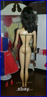 Vintage Barbie #3 Ponytail with Fancy Free dress and red open toe mules ONLY