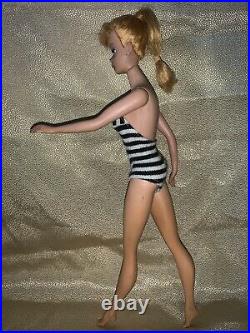 Vintage Barbie #4 Blonde PONYTAIL Doll 1960 #850 TM Mattel With BATHING SUIT