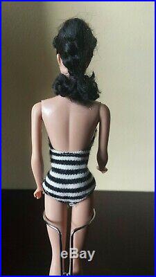 Vintage Barbie #4 Ponytail Brunette WithJapan On Right Foot NOT REPRODUCTION