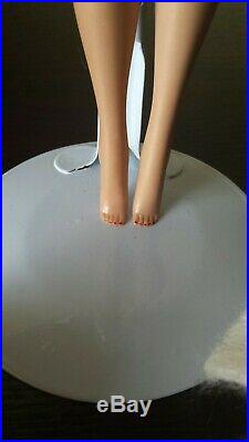 Vintage Barbie #4 Ponytail Brunette WithJapan On Right Foot NOT REPRODUCTION