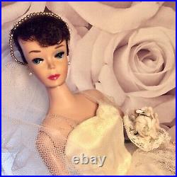Vintage Barbie #5 5 Ponytail Brunette NUPTUALLY BRILLIANT in WEDDING DAY SET