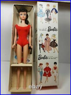 Vintage Barbie #8 Brunette Ponytail Doll mint withBox Stand Accessories Stunning