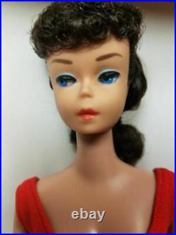 Vintage Barbie #8 Brunette Ponytail Doll mint withBox Stand Accessories Stunning
