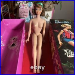 Vintage Barbie AMERICAN GIRL SIDE-PART BROWNETTE RARE LOW COLOR MIB