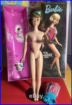 Vintage Barbie AMERICAN GIRL SIDE-PART BROWNETTE RARE LOW COLOR MIB