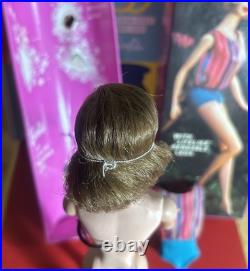 Vintage Barbie AMERICAN GIRL SIDE-PART BROWNETTE RARE LOW COLOR MIB