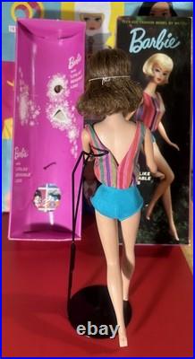 Vintage Barbie AMERICAN GIRL SIDE-PART BROWNETTE RARE LOW COLOR MIB