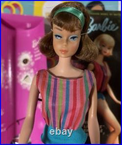 Vintage Barbie AMERICAN GIRL SIDE-PART BROWNETTE RARE LOW COLOR MIB