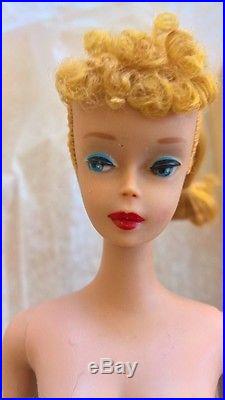 Vintage Barbie, A Blond, No 4, Rare Purple wrist tag, stock 850, Japan, Mattel