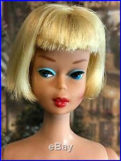 Vintage Barbie American Girl Pale Blonde Bendable Leg Barbie OSS, Japan Shoes