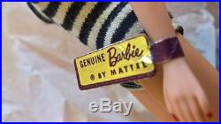 Vintage Barbie, Blond, No 4, withRare Purple wrist tag, stock 850, Japan, Mattel