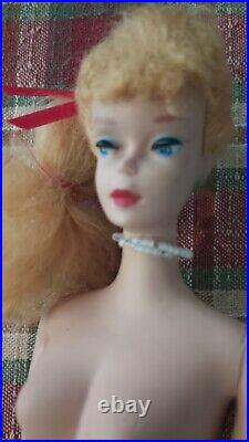 Vintage Barbie, Blonde, Ponytail # 4 1960 JAPAN TM Solid Body Used Condition