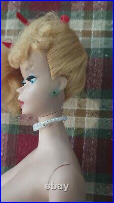Vintage Barbie, Blonde, Ponytail # 4 1960 JAPAN TM Solid Body Used Condition
