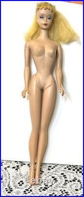 Vintage Barbie Blonde Ponytail #4 w blue eyeliner. LOOK