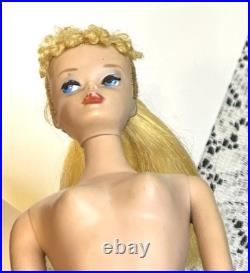 Vintage Barbie Blonde Ponytail #4 w blue eyeliner. LOOK