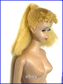 Vintage Barbie Blonde Ponytail #4 w blue eyeliner. LOOK