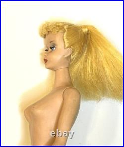 Vintage Barbie Blonde Ponytail #4 w blue eyeliner. LOOK