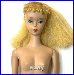 Vintage Barbie Blonde Ponytail #4 w blue eyeliner. LOOK