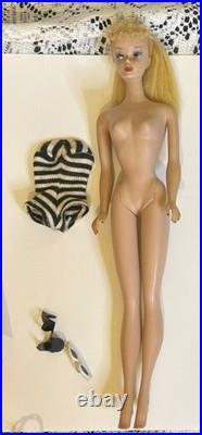 Vintage Barbie Blonde Ponytail #4 w blue eyeliner. LOOK