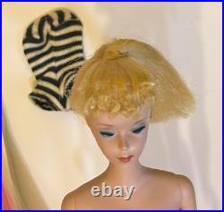 Vintage Barbie Blonde Ponytail #4 w blue eyeliner. LOOK