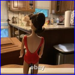 Vintage Barbie Brunette Ponytail #5 Doll With Red Swimsuit Vintage Barbie Brunette Ponytail #5 Doll With Red Swimsuit