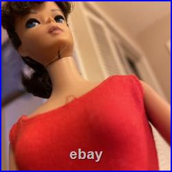 Vintage Barbie Brunette Ponytail #5 Doll With Red Swimsuit Vintage Barbie Brunette Ponytail #5 Doll With Red Swimsuit