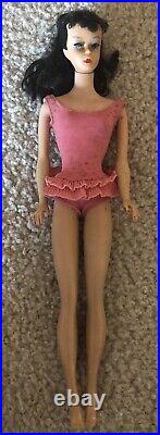 Vintage Barbie Brunette Ponytail Doll, Pat Pend Body Japan MCMLVIII