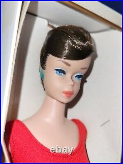 Vintage Barbie Brunette Swirl Ponytail No Play Wrist Tag Liner Stand Shoes Book
