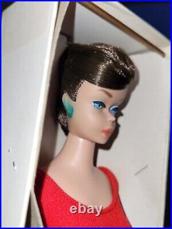 Vintage Barbie Brunette Swirl Ponytail No Play Wrist Tag Liner Stand Shoes Book