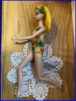 Vintage Barbie COLOR MAGIC BLONDE With Stand, Shoes, Suit, Headband & Clip! Nice