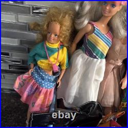 Vintage Barbie Case ken skipper Doll with tons of Clothes 1960s lot of 7