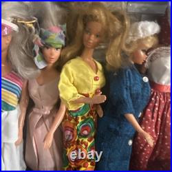 Vintage Barbie Case ken skipper Doll with tons of Clothes 1960s lot of 7